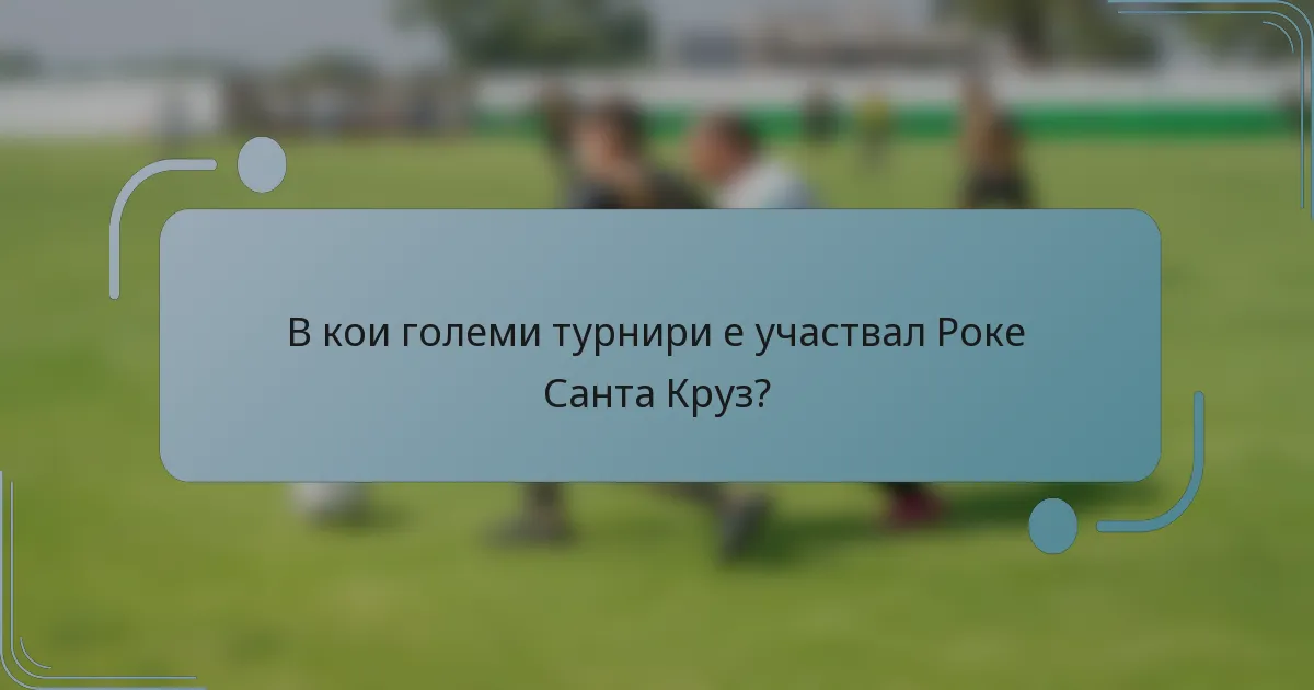 В кои големи турнири е участвал Роке Санта Круз?