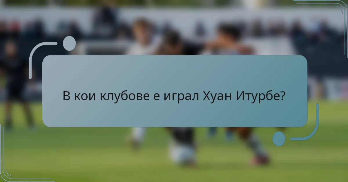 В кои клубове е играл Хуан Итурбе?