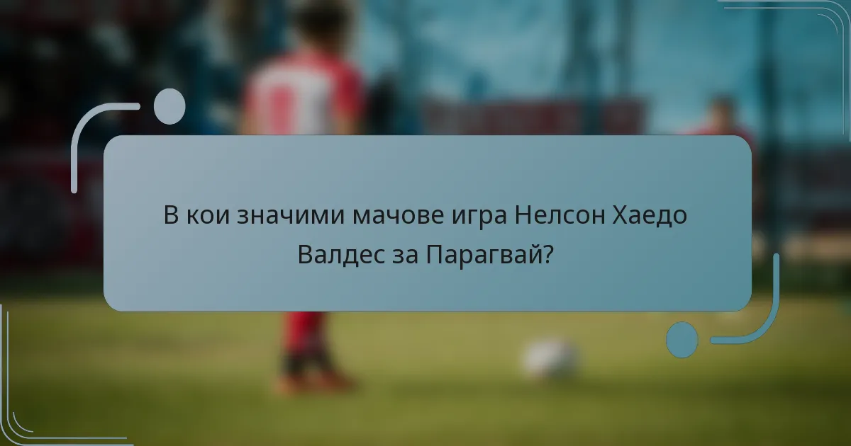 В кои значими мачове игра Нелсон Хаедо Валдес за Парагвай?