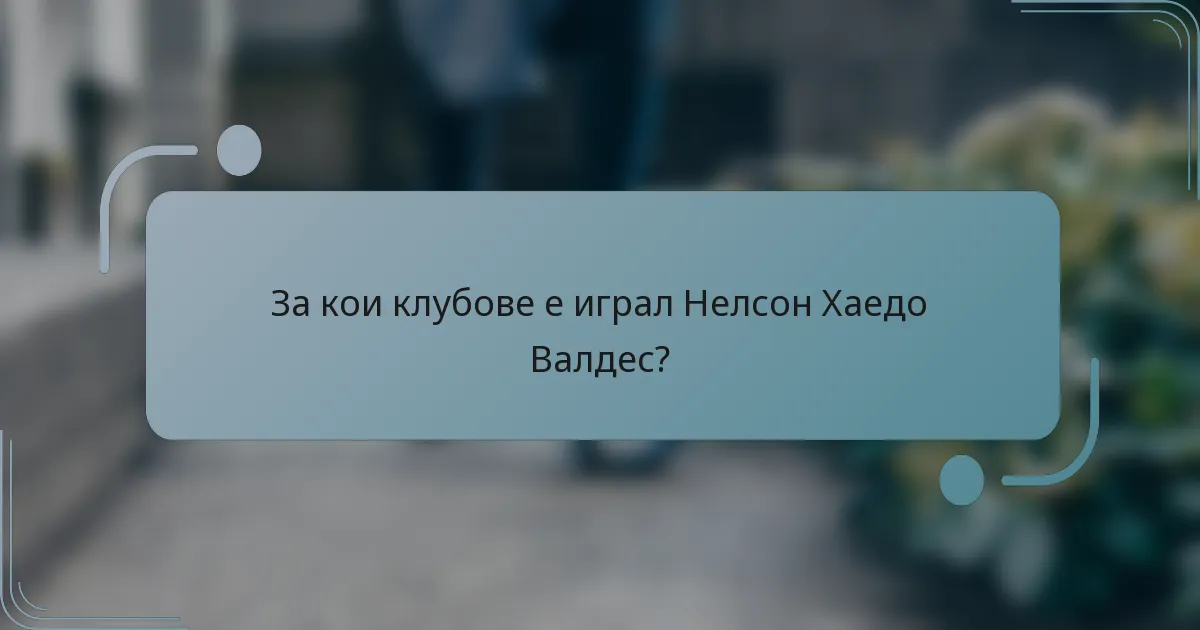 За кои клубове е играл Нелсон Хаедо Валдес?