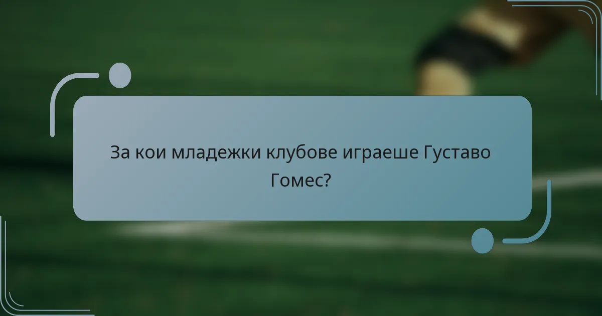 За кои младежки клубове играеше Густаво Гомес?