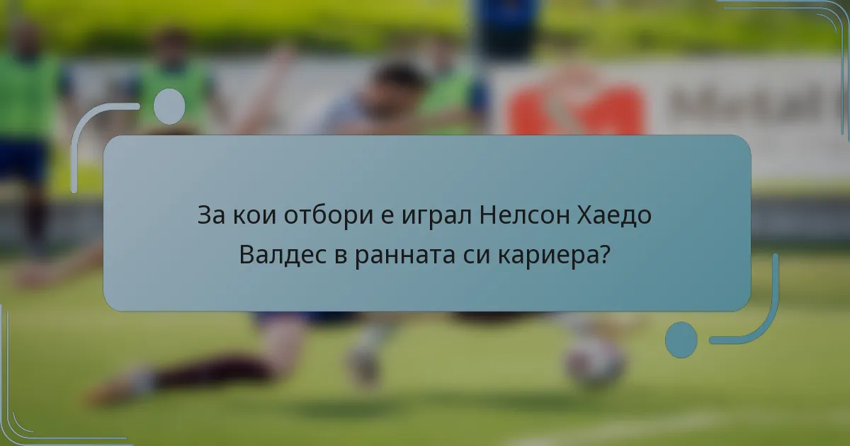За кои отбори е играл Нелсон Хаедо Валдес в ранната си кариера?